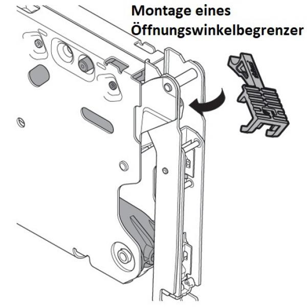 AVENTOS HK-S Hochklappe, Kraftspeicher TIP-ON, LF=400-1000 (bei 2 St.) inkl. ADK seidenweiß